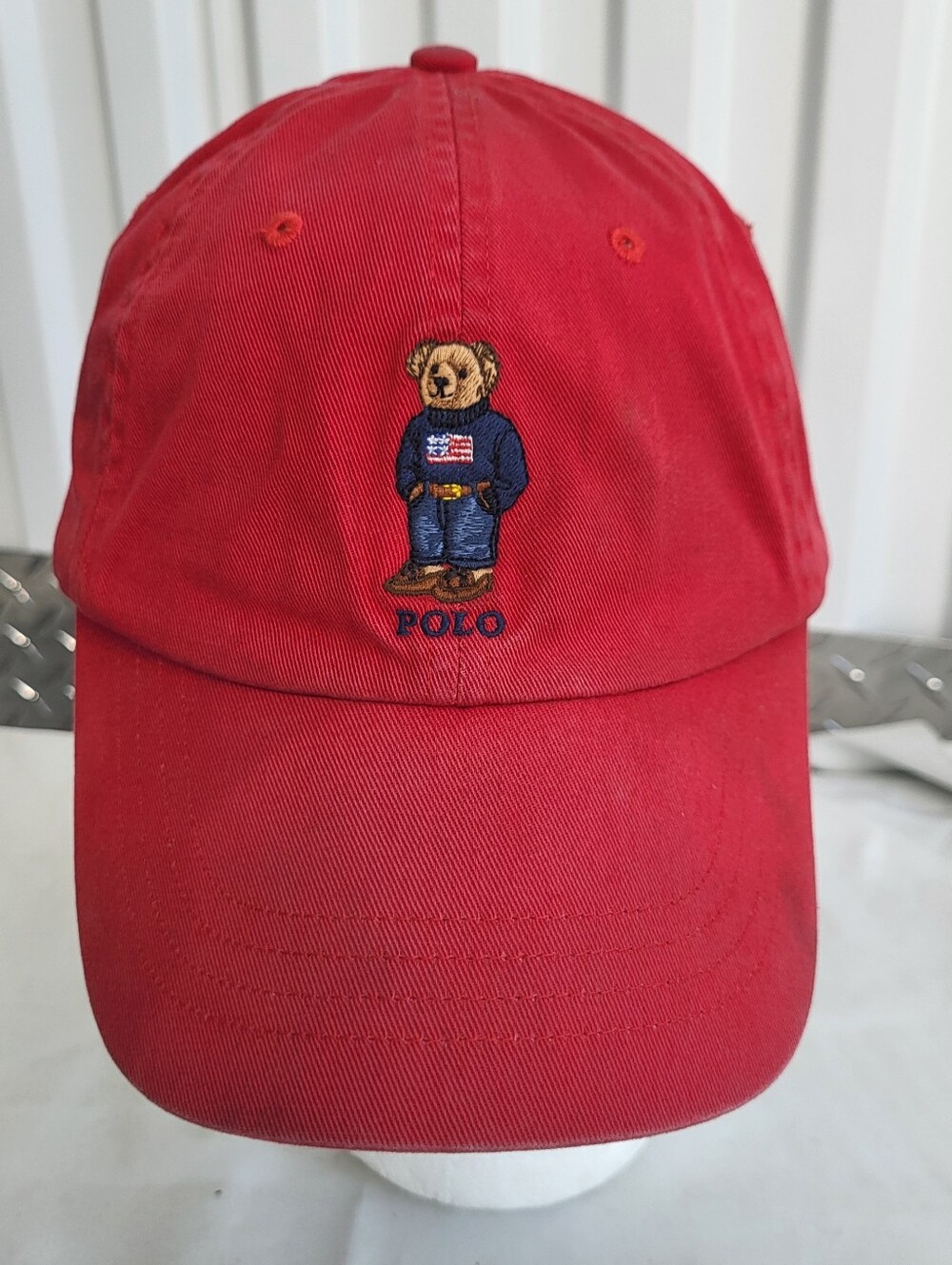 Vintage Polo Ralph Lauren Bear Logo Red Hat
